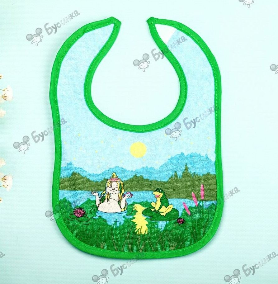1603 Нагрудник махровый 6мес+ 19*28 см